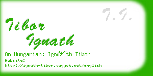 tibor ignath business card